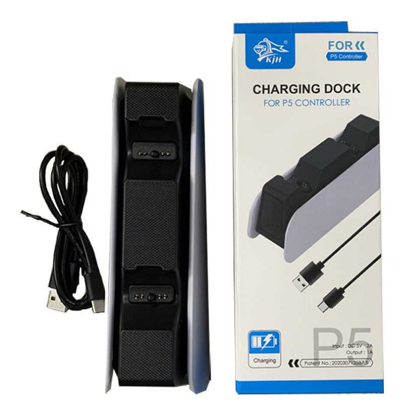 Suitable for PS5 wireless controller dual seat charging P5 controller charging dock with LED display PS5 headphone jack.