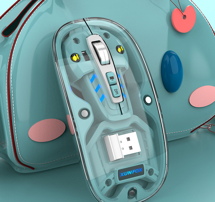 Bluetooth wireless transparent mouse mute dual-mode desktop computer laptop office business USB