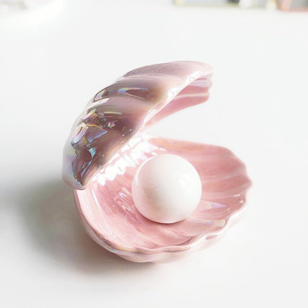 Creative Shell Night Light Bedroom Headlight Nordic Internet Celebrity Girl Heart Dream Pearl Ceramic Light Desktop Decoration.