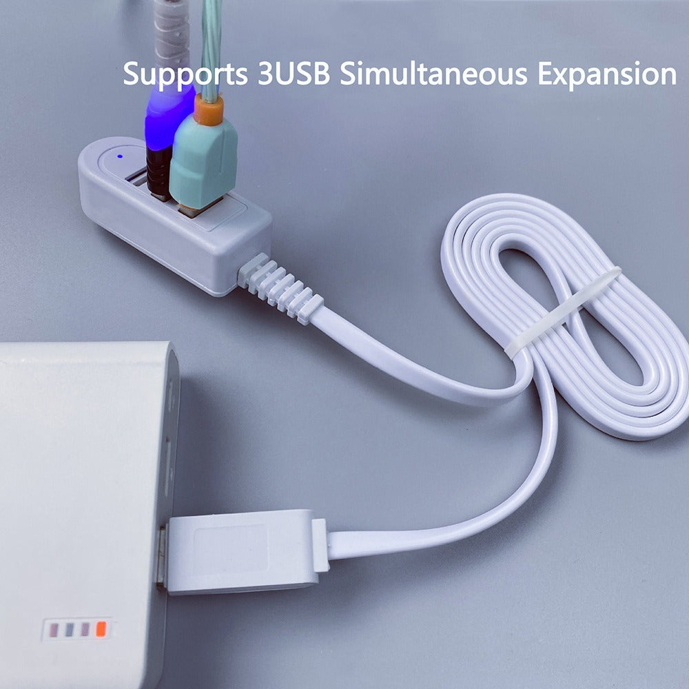 USB three in one splitter socket 3a multifunctional charger one to three port hub data extension cable