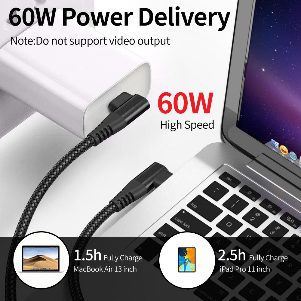 Double head Type-C cable TypeC elbow USB C to C charging cable suitable for Apple 15PD fast charging data cable