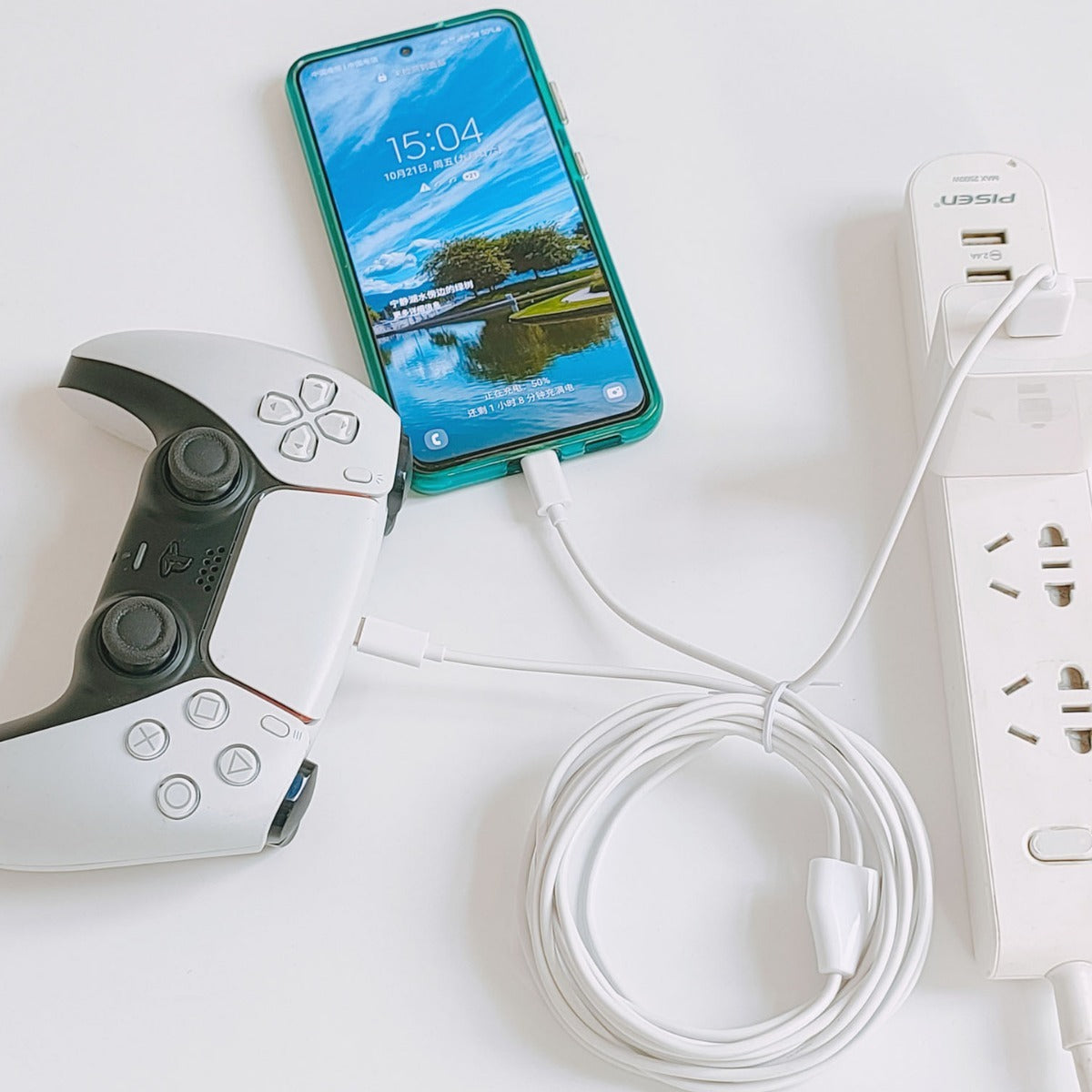 3-meter USB-C 2-in-1 charging USB one to two TYPE C charging cable simultaneously charges 2 TYPE C devices