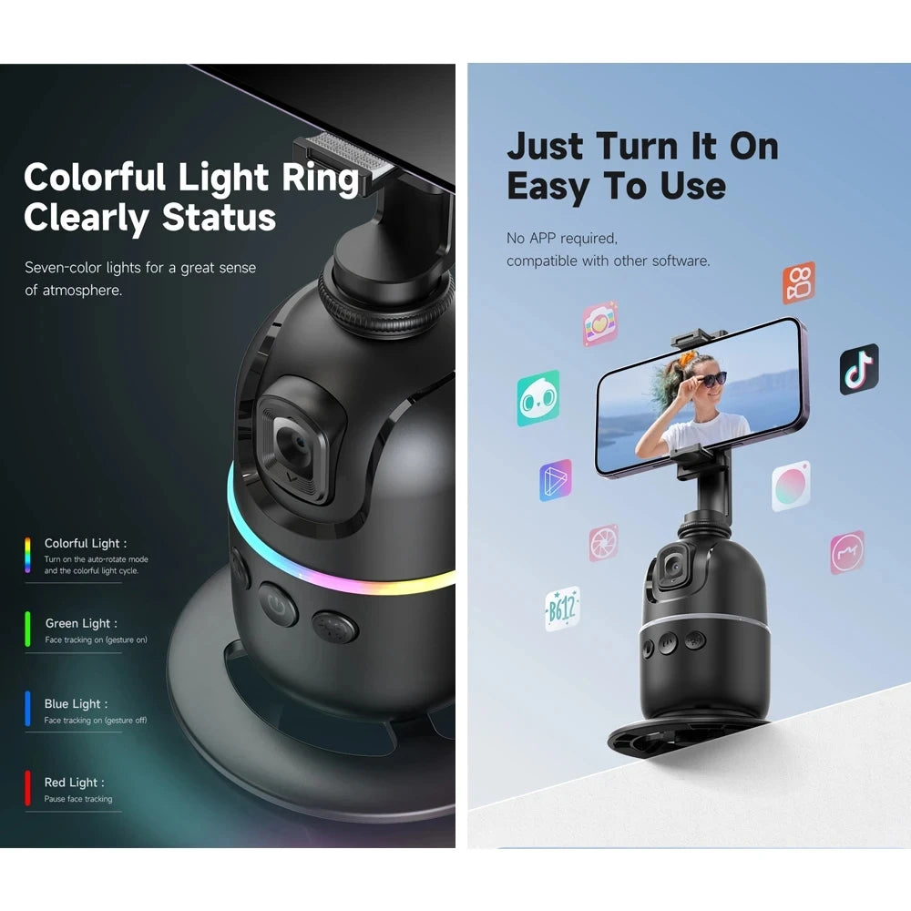 P03 AI Smart Gimbal 360° Auto Face Tracking Gimbal All-in-one Rotation For Smartphone video Vlog Stabilizer Phone Holder