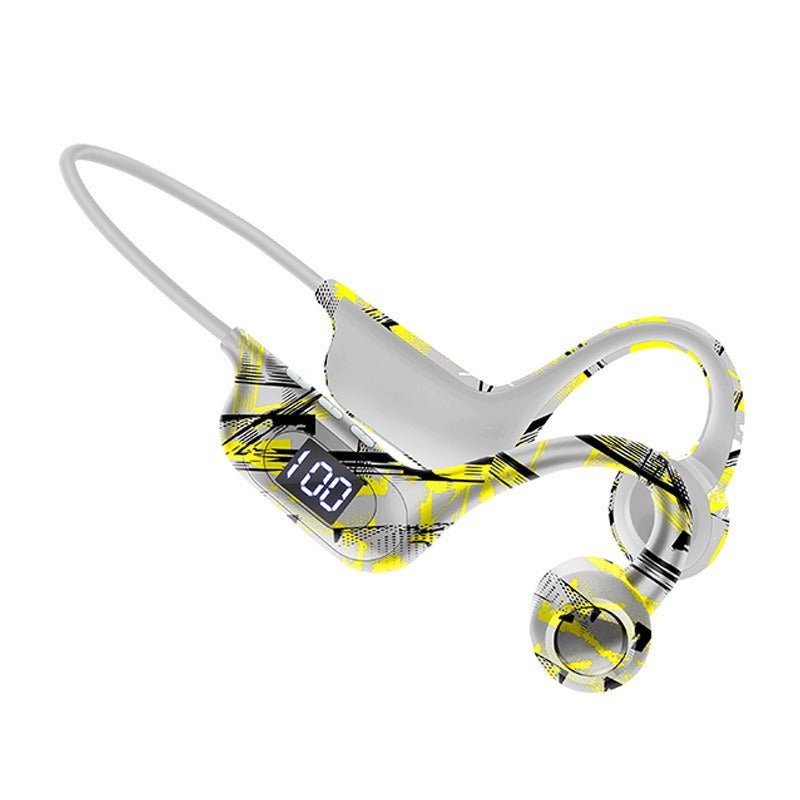 AKZ - G9 Graffiti Bone Conduction Wireless Bluetooth Earphones Insert Card Digital Display Hanging Ear Wireless Earphones - GoTypical