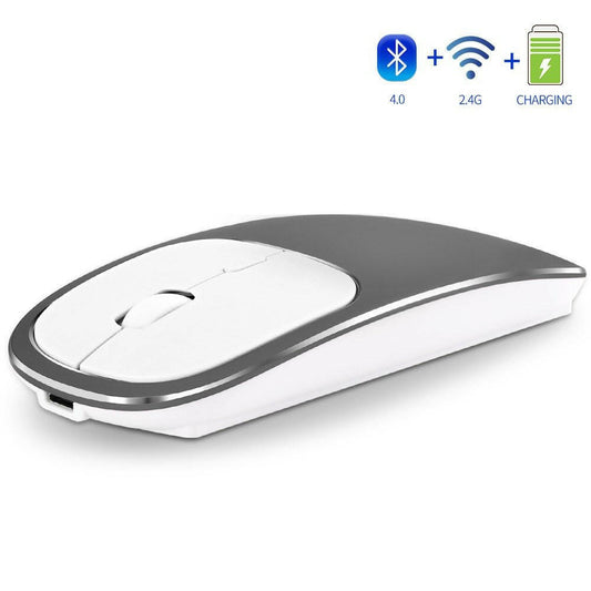. Aluminum Alloy Dual-Mode Wireless Bluetooth Mouse Rechargeable Silent - GoTypical