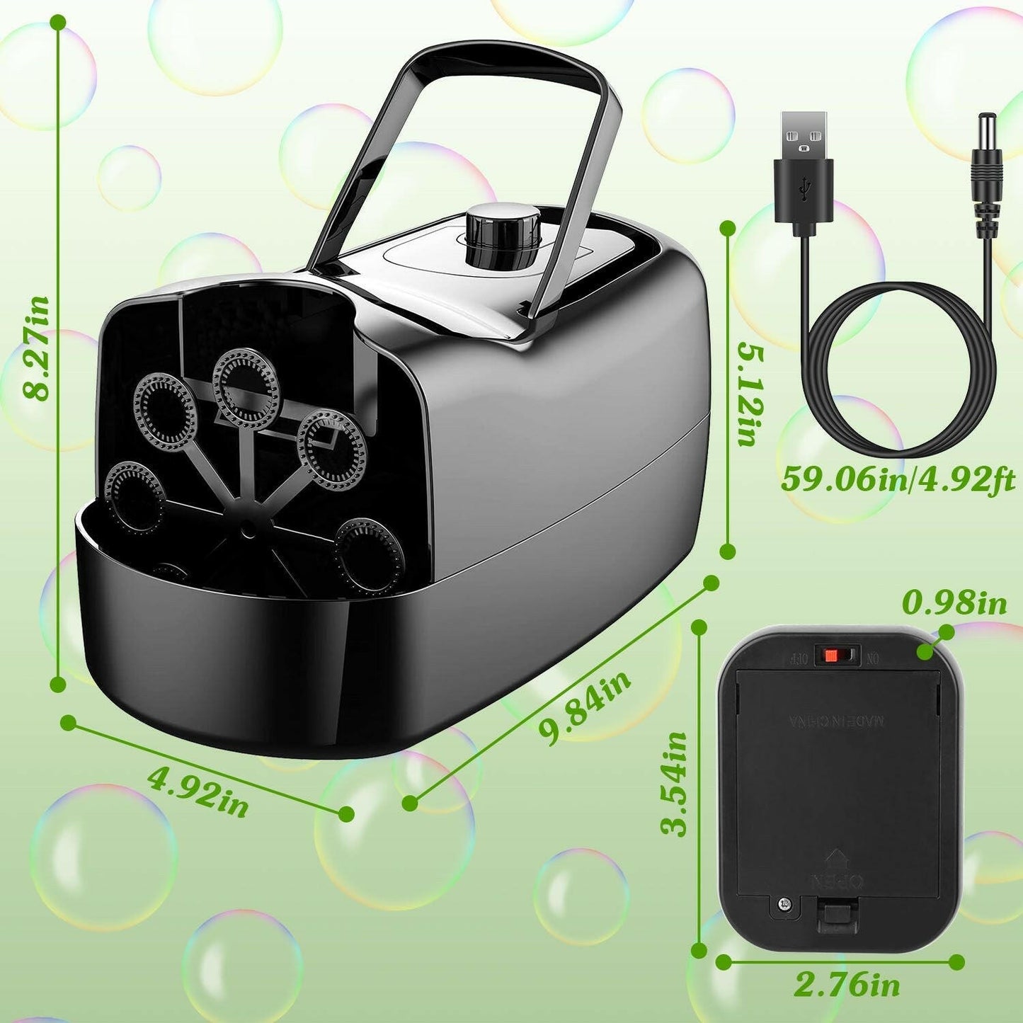 Automatic Bubble Machine – Dual Speed Large 10.82oz Tank for Kids Parties - GoTypical