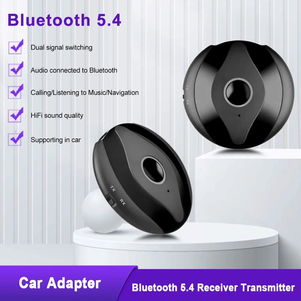 AUX Bluetooth audio receiver transmitter 2 - in - 1 BT5.4 car Bluetooth audio connector Bluetooth adapter - GoTypical