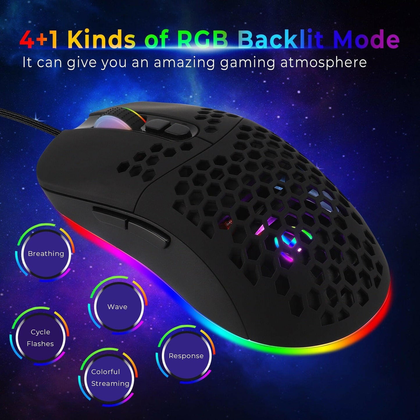 . RGB Wired USB-C Gaming Mouse – 6-Button Macro Programmable Luminous - GoTypical