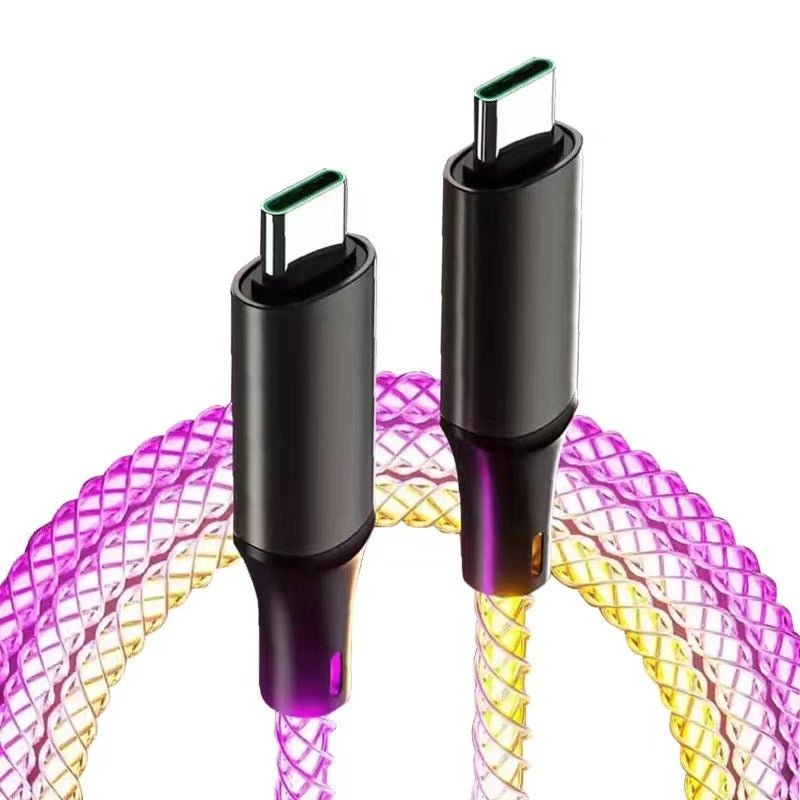 Data cable car luminous breathing gradient PD60W 27W super fast charging suitable for Apple Android Type - GoTypical