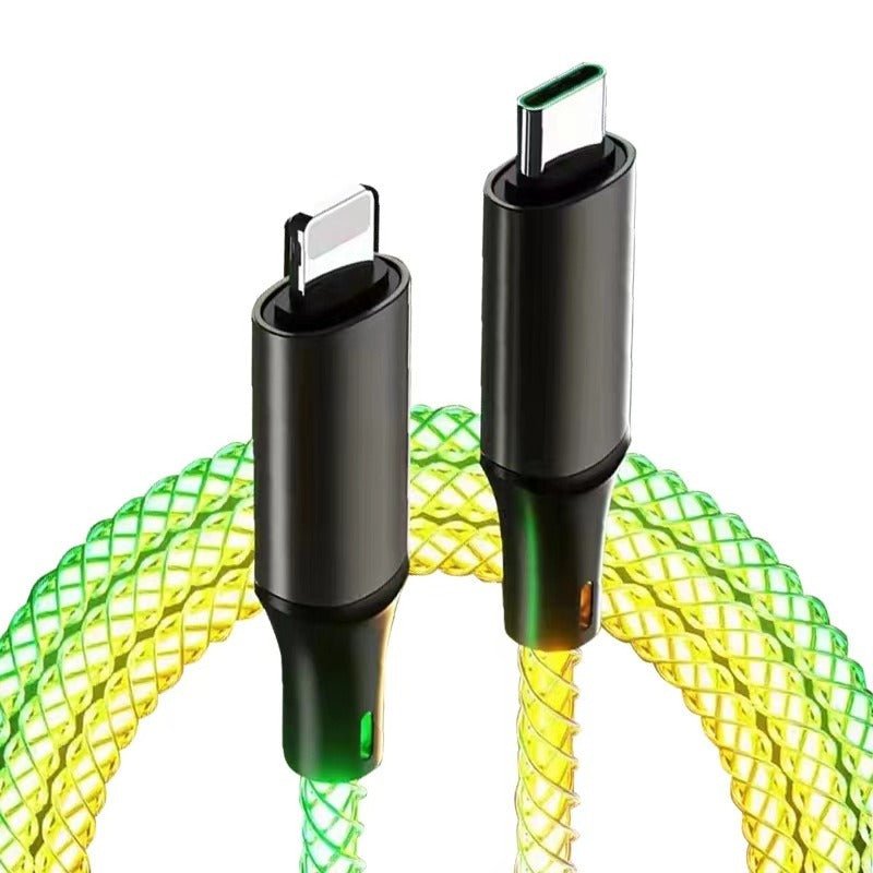 Data cable car luminous breathing gradient PD60W 27W super fast charging suitable for Apple Android Type - GoTypical