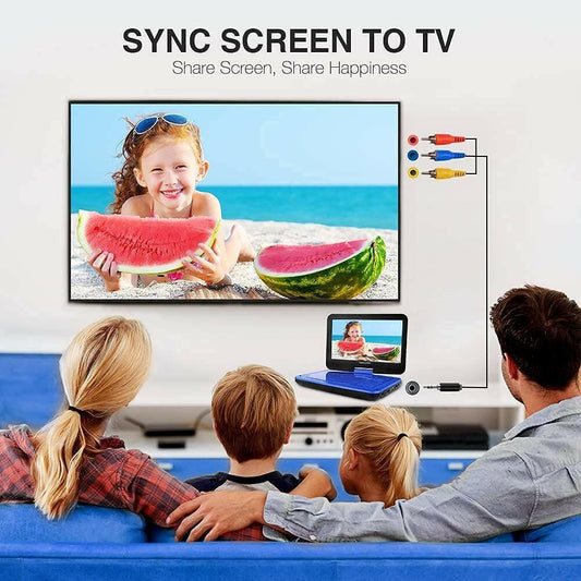 Portable DVD Player 12" – 5-Hour Battery Swivel Screen with Car Mount - GoTypical