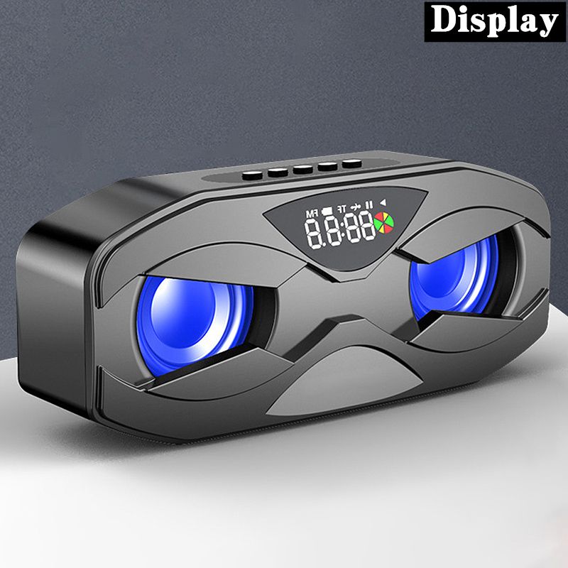 M8 Cool Robot Design Bluetooth Speaker LED Rhythm Flash Wireless Loudspeaker FM Radio Alarm Clock TF Card Support Subwoofer.