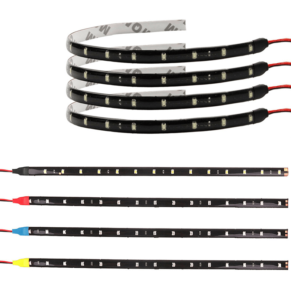 Lot Waterproof 12''/15 DC 12V Motor LED Strip Underbody Light For Car Motorcycle.