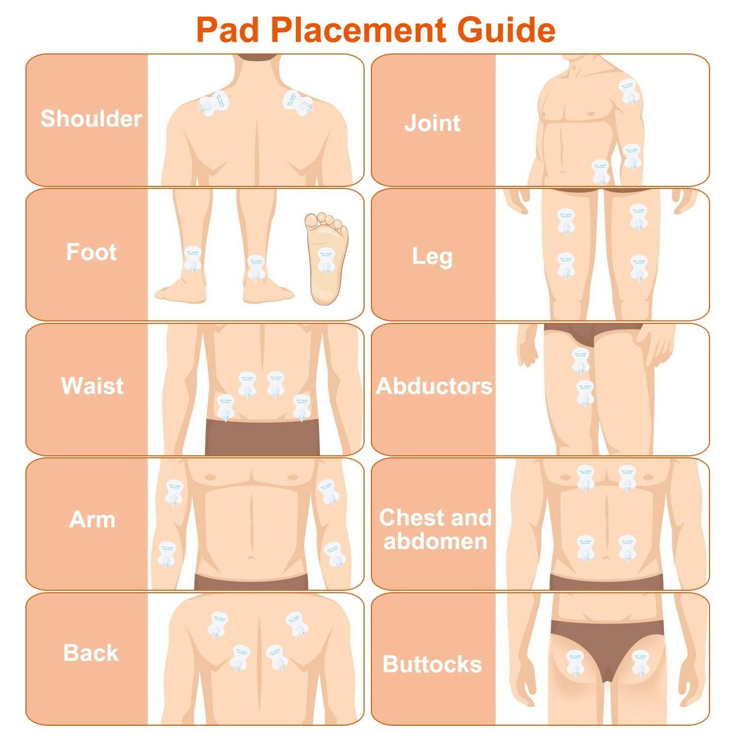 Electric Muscle Stimulator Dual Channels Pulse Massager Pain Relief Therapy Tens Device with Electrode Pads Wires.