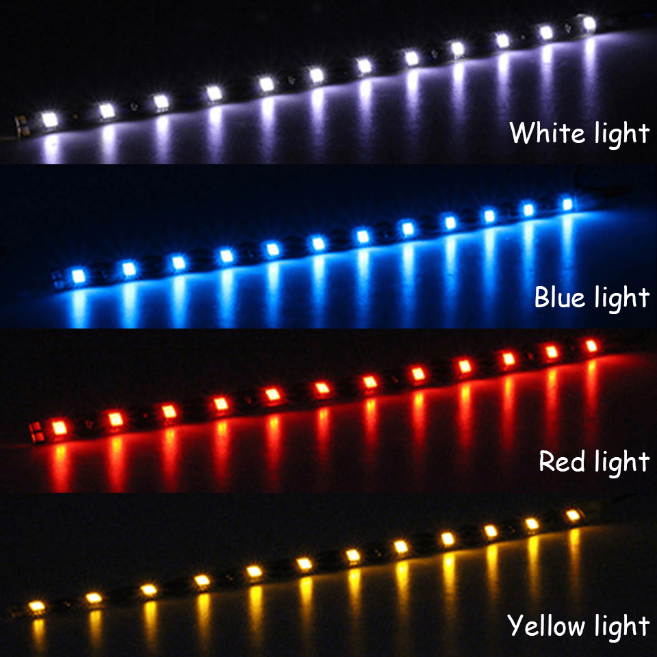 Lot Waterproof 12''/15 DC 12V Motor LED Strip Underbody Light For Car Motorcycle.