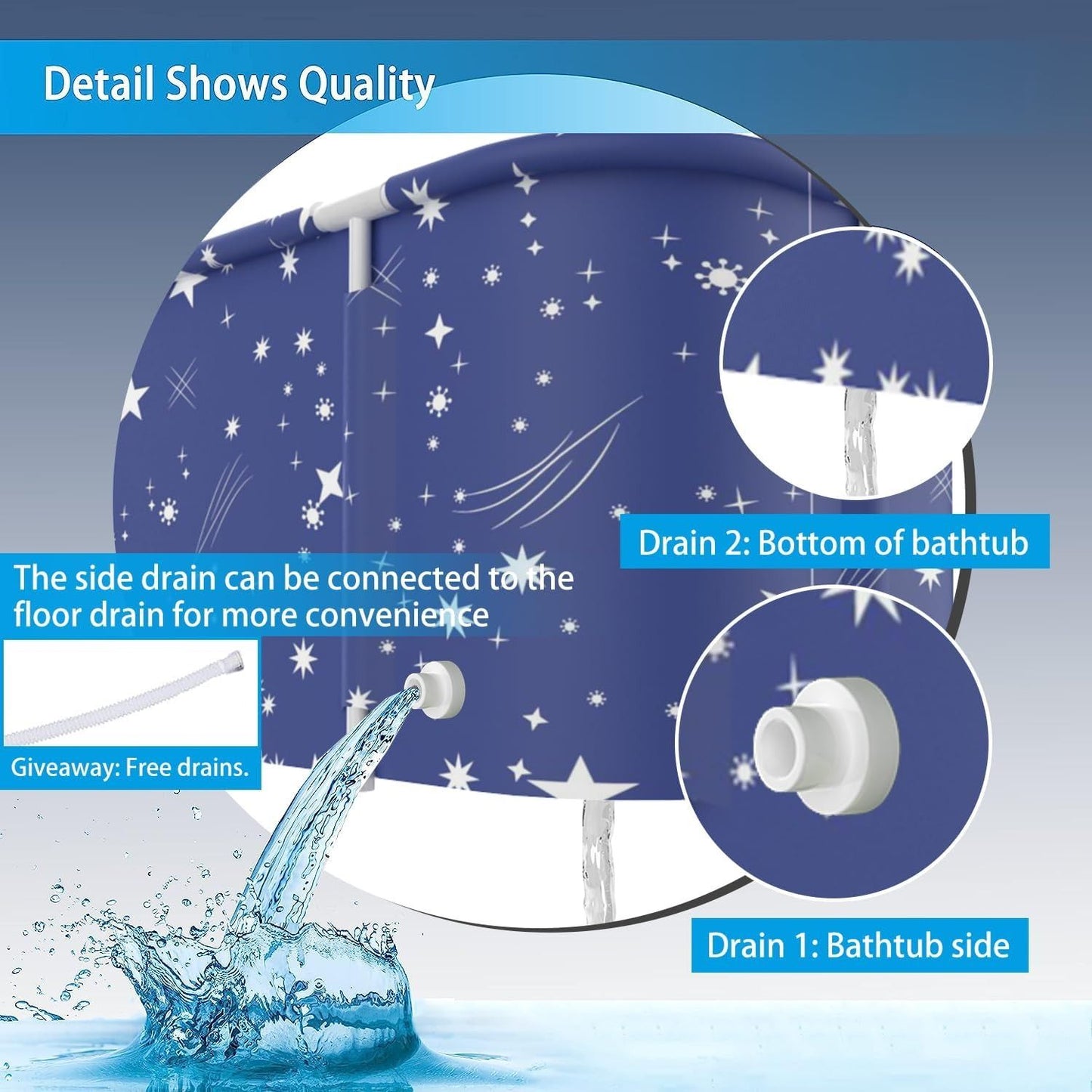 Portable foldable bathtub, thermostatic shower tub tub | ice bath | Separate family bathroom SPA bathtub, shower room soaking vertical bathtub, effective temperature maintenance.