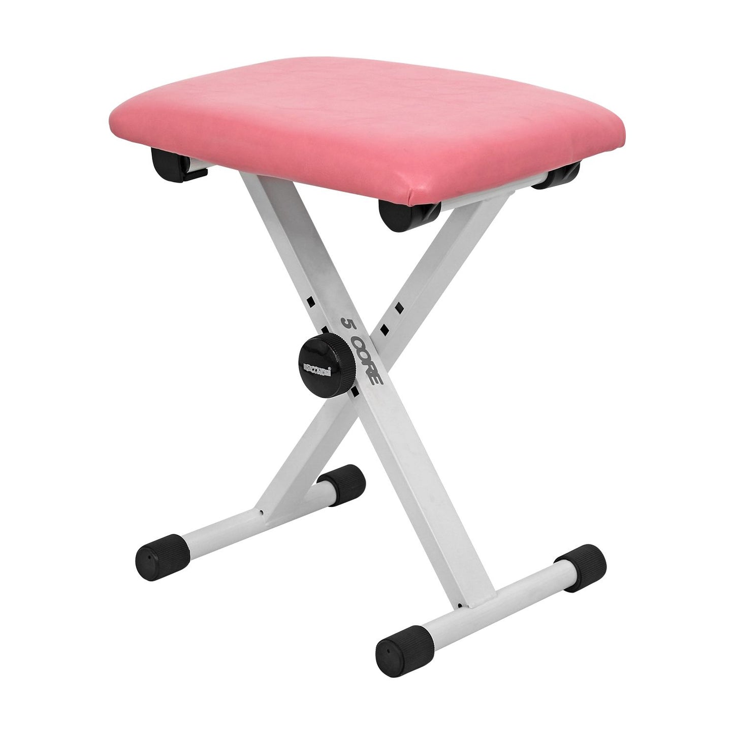 5 Core Keyboard Bench 2 Inch Padded Cushioned Piano Stool Height Adjustable Guitar Seat Folding Portable Musician Chair w Nonslip Rubber Feet Black - KBB 02 BLK.