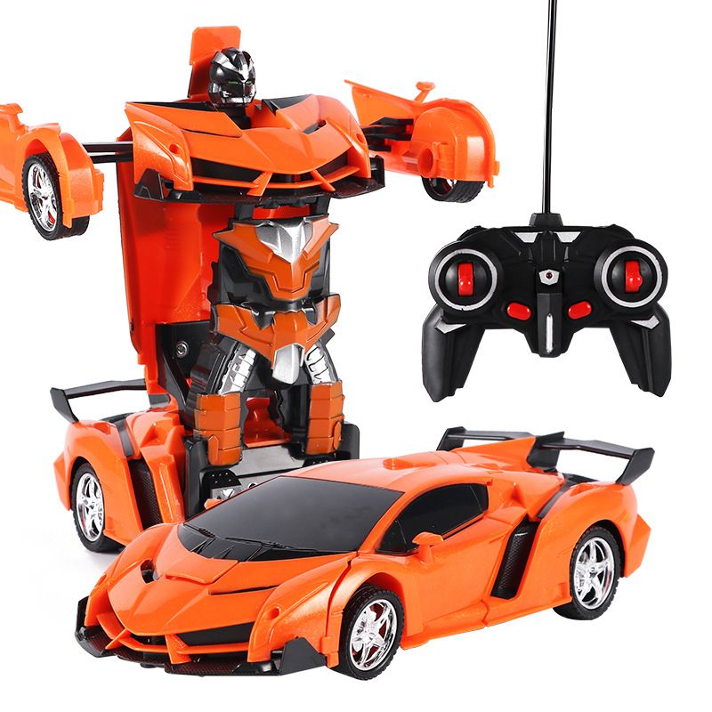 Remote Control Car; Transform Robot RC Car with One-Button Transforming 360 Degree Rotation Drifting; 1:18 Scale Police Car Ideal Xmas and Birthday Gift Toys for 5+ Year Old Boys/Girls.