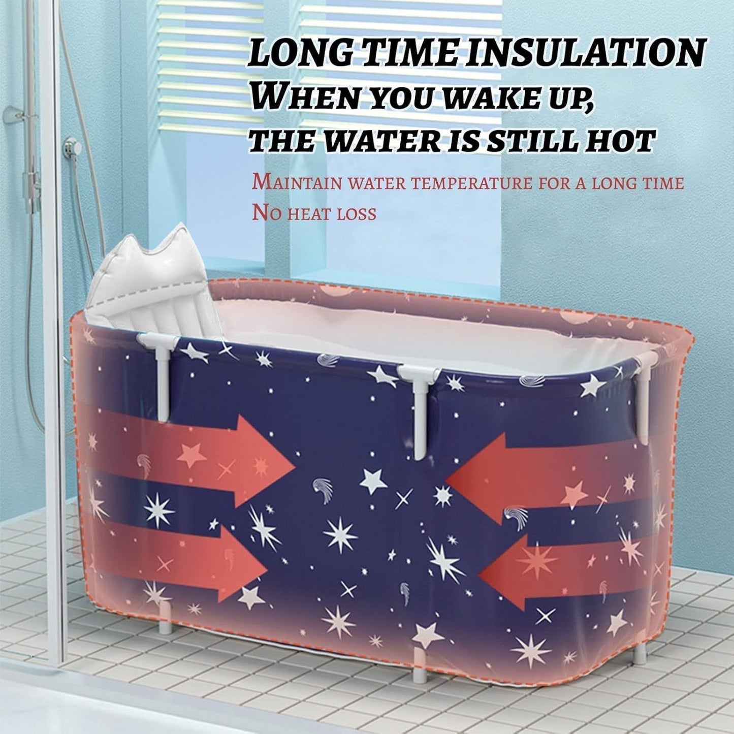 Portable foldable bathtub, thermostatic shower tub tub | ice bath | Separate family bathroom SPA bathtub, shower room soaking vertical bathtub, effective temperature maintenance.