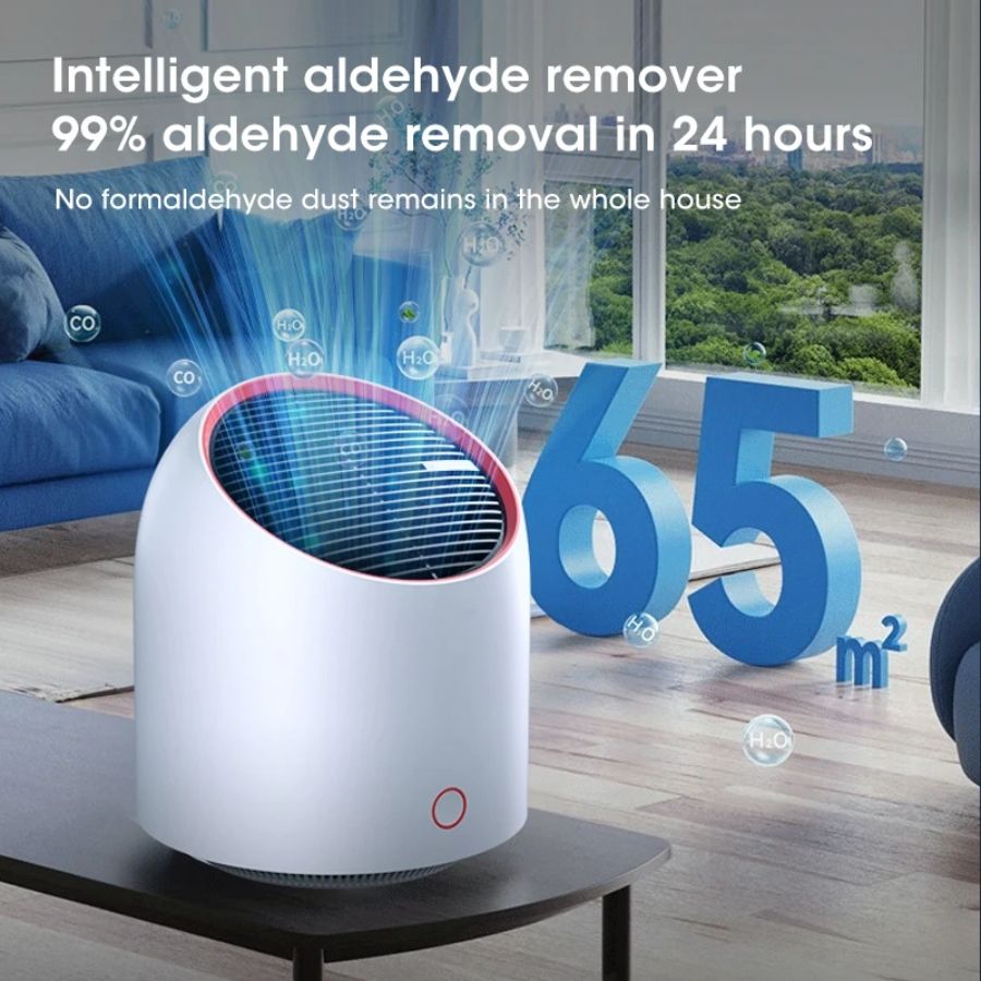 Mini Air Purifier - Portable Desktop HEPA Filter USB Rechargeable Air Cleaner.