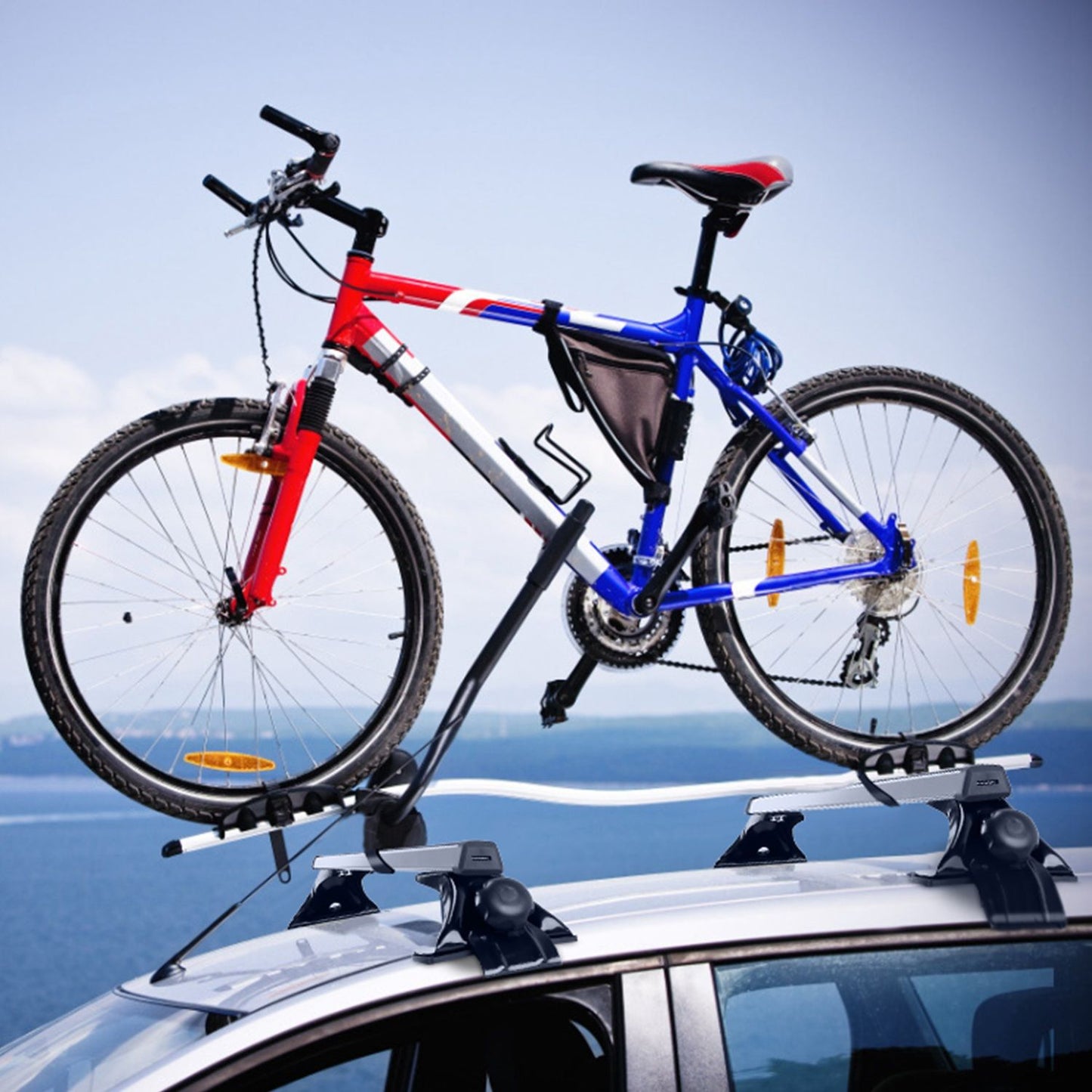 47.24in Universal Top Roof Rack Cross Bar Cargo Carrier Aluminum Crossbar Rack with 165LBS Capacity Fit for Most Vehicle Wagon Car Without Roof Side Rail.