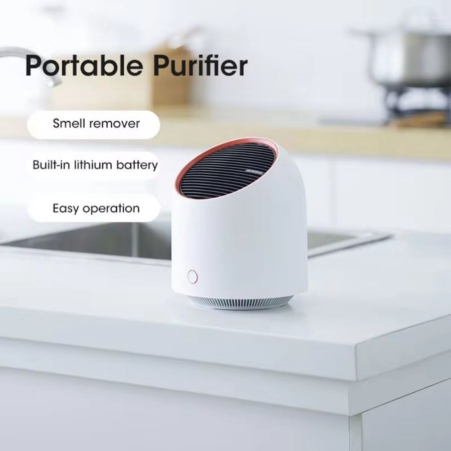 Mini Air Purifier - Portable Desktop HEPA Filter USB Rechargeable Air Cleaner.