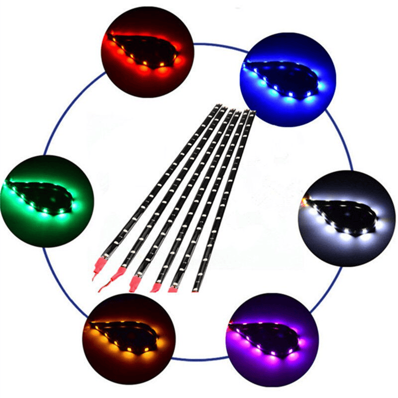 Lot Waterproof 12''/15 DC 12V Motor LED Strip Underbody Light For Car Motorcycle.