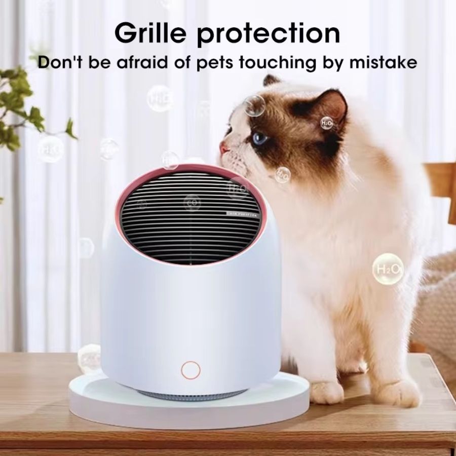 Mini Air Purifier - Portable Desktop HEPA Filter USB Rechargeable Air Cleaner.
