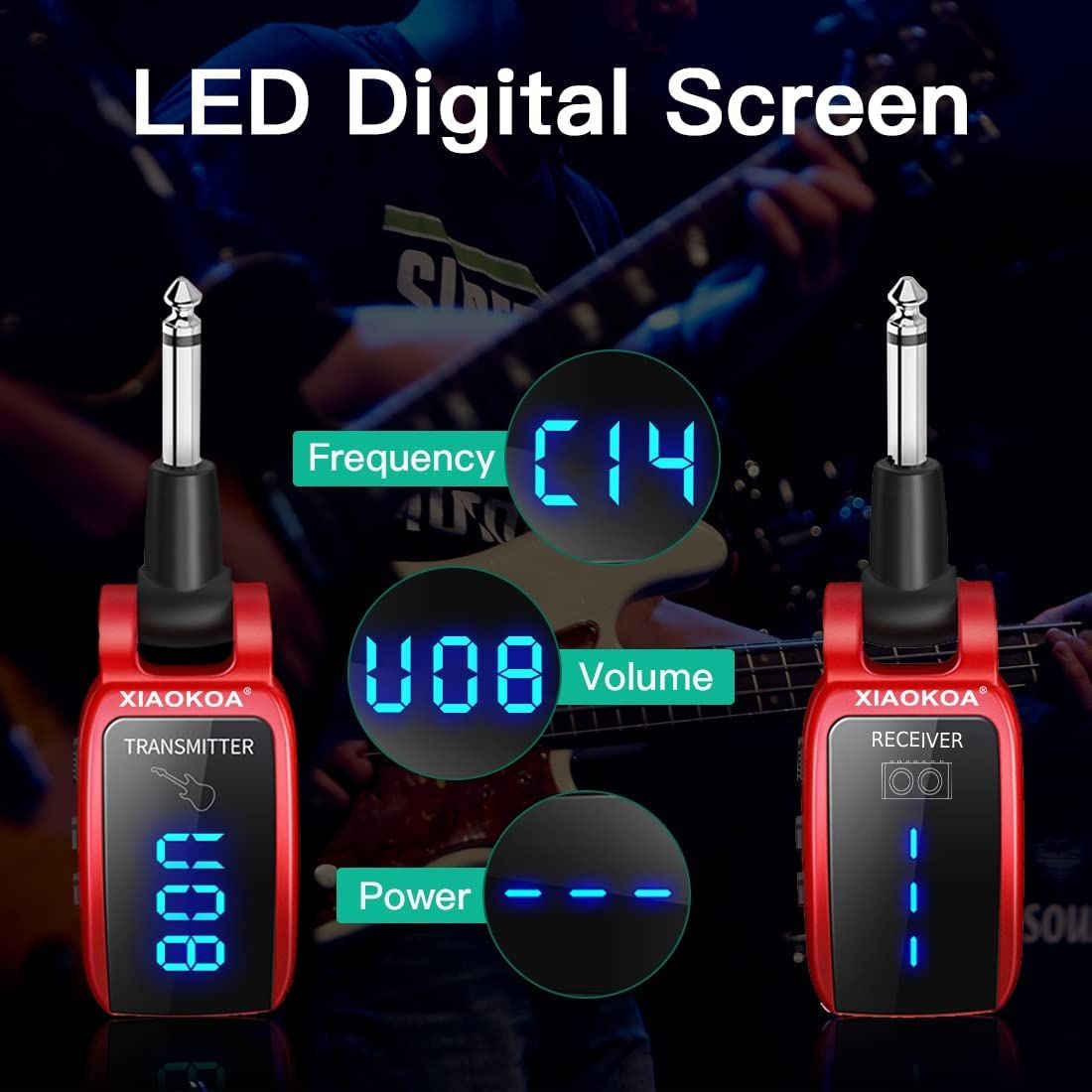 Wireless Guitar System UHF Wireless Guitar Transmitter Receiver For Electric Guitar Bass.