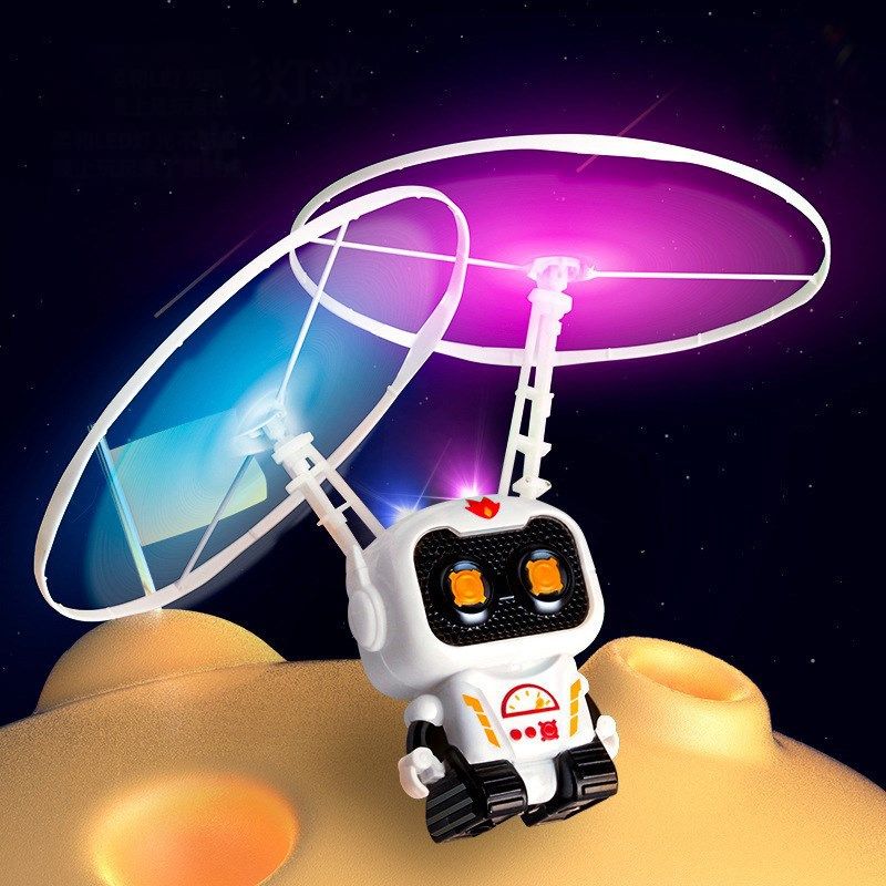 Creative Mini Astronaut Drone Cartoon Spaceman Flying Robot Toys with USB Charging Hand Control Helicopter Kids Gift.