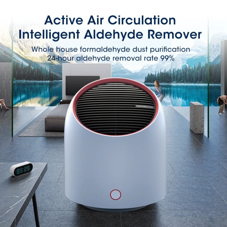Mini Air Purifier - Portable Desktop HEPA Filter USB Rechargeable Air Cleaner.