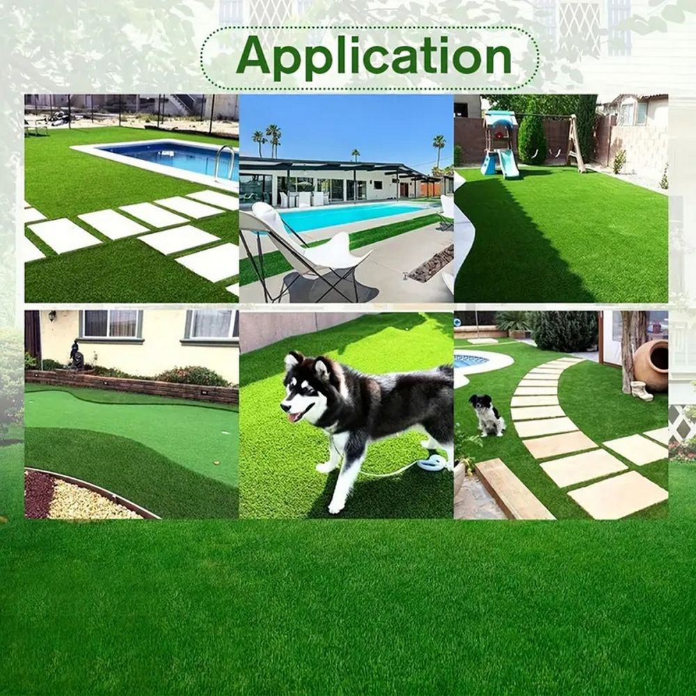 6ft x 10ftIdeal for Backyard, Garden, Lawn Landscape, Patio, Garden & Balcony Turf Mat - Thick Fake Faux Grass with Rubber Backing & Drainage Holes(Grass height 0.78 inches/2cm).