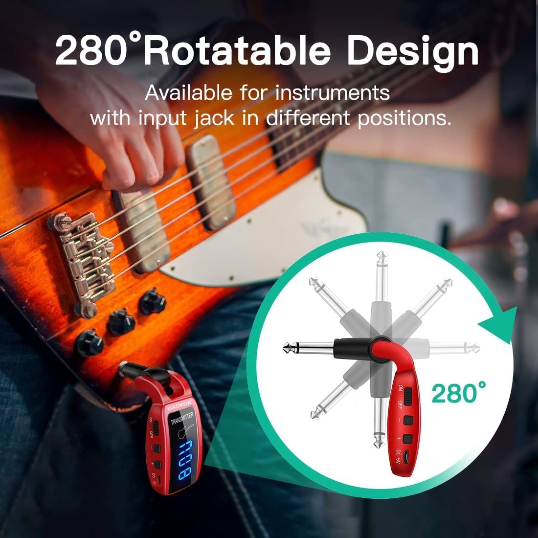 Wireless Guitar System UHF Wireless Guitar Transmitter Receiver For Electric Guitar Bass.