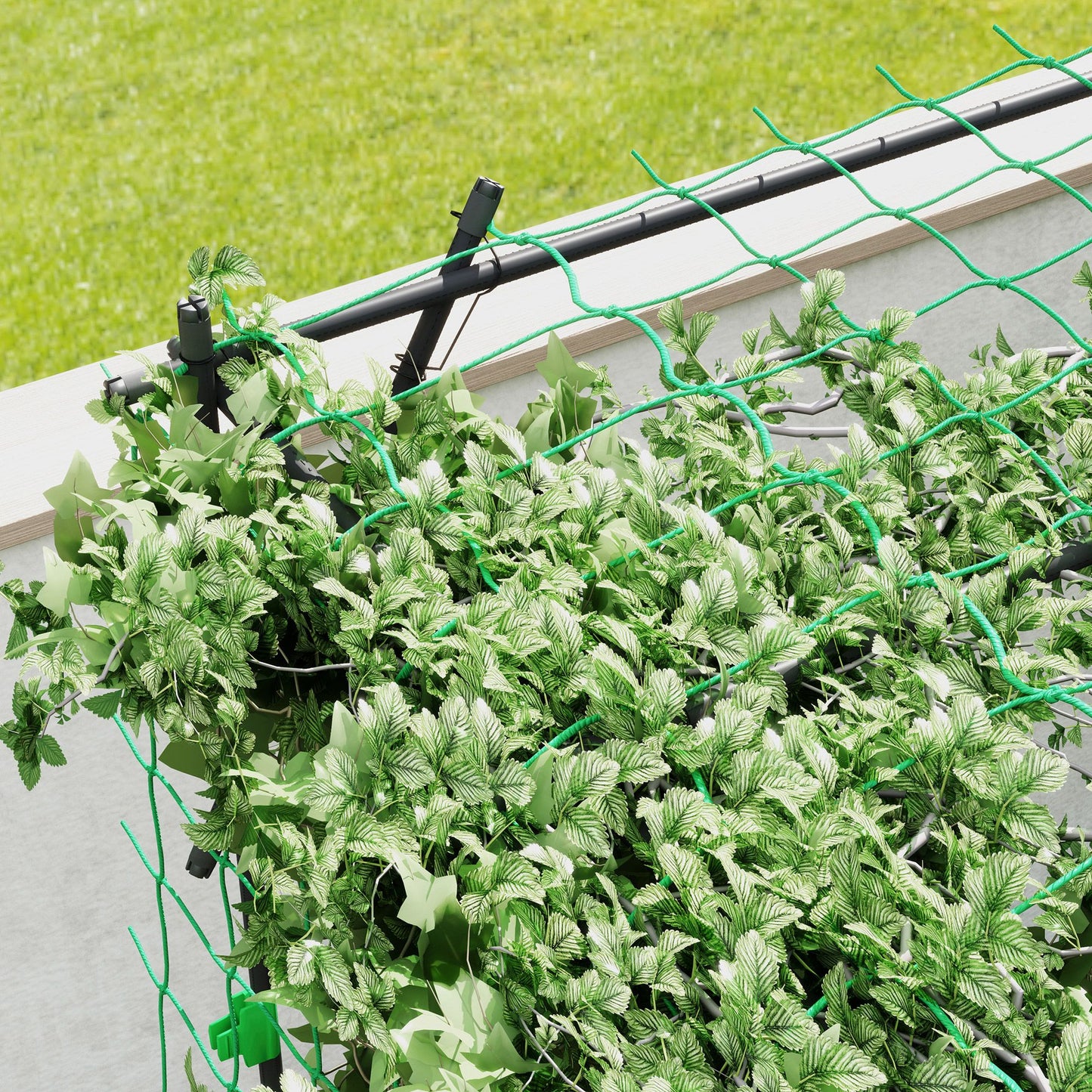 Outsunny Garden Arch Trellis, 7.3 FT Tall Metal Plant Trellis Support with Climbing Net, Cucumber Trellis for Vegetables, Black.