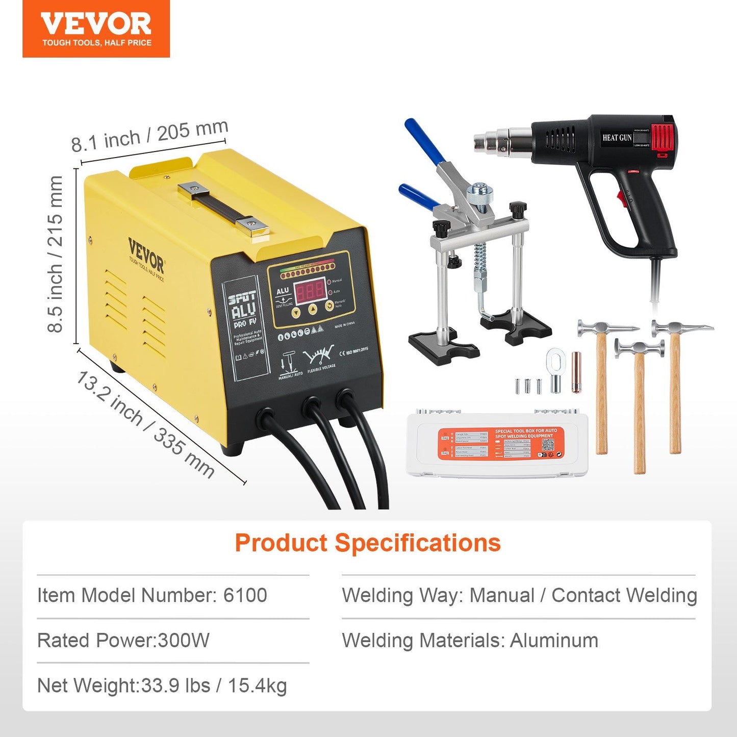 VEVOR Spot Welder Dent Puller 300W Stud Welder Dent Repair for Aluminum Car Body.