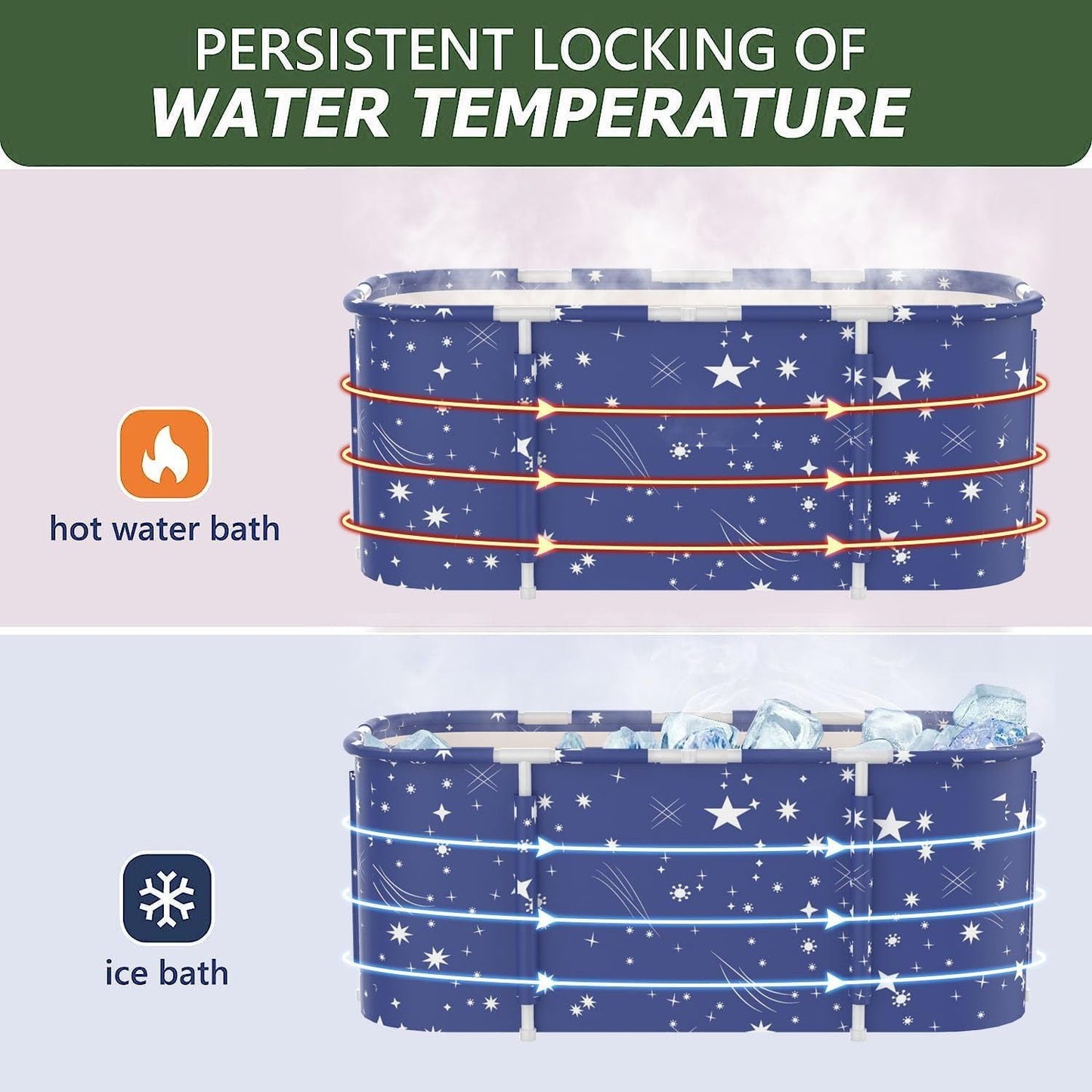 Portable foldable bathtub, thermostatic shower tub tub | ice bath | Separate family bathroom SPA bathtub, shower room soaking vertical bathtub, effective temperature maintenance.
