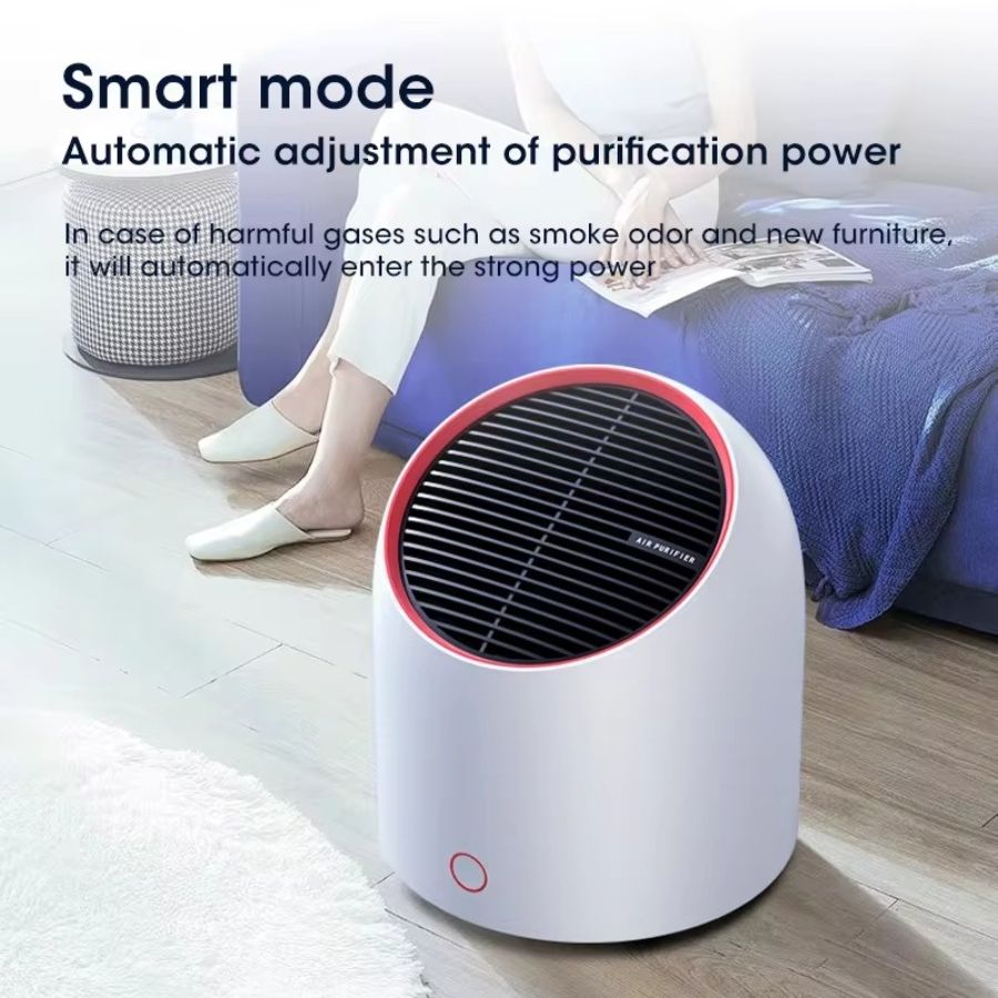Mini Air Purifier - Portable Desktop HEPA Filter USB Rechargeable Air Cleaner.