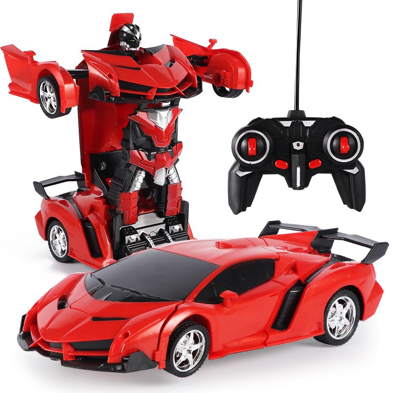 Remote Control Car; Transform Robot RC Car with One-Button Transforming 360 Degree Rotation Drifting; 1:18 Scale Police Car Ideal Xmas and Birthday Gift Toys for 5+ Year Old Boys/Girls.