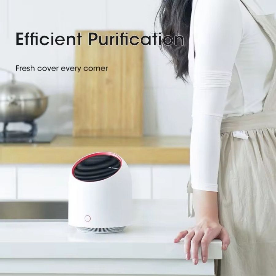 Mini Air Purifier - Portable Desktop HEPA Filter USB Rechargeable Air Cleaner.