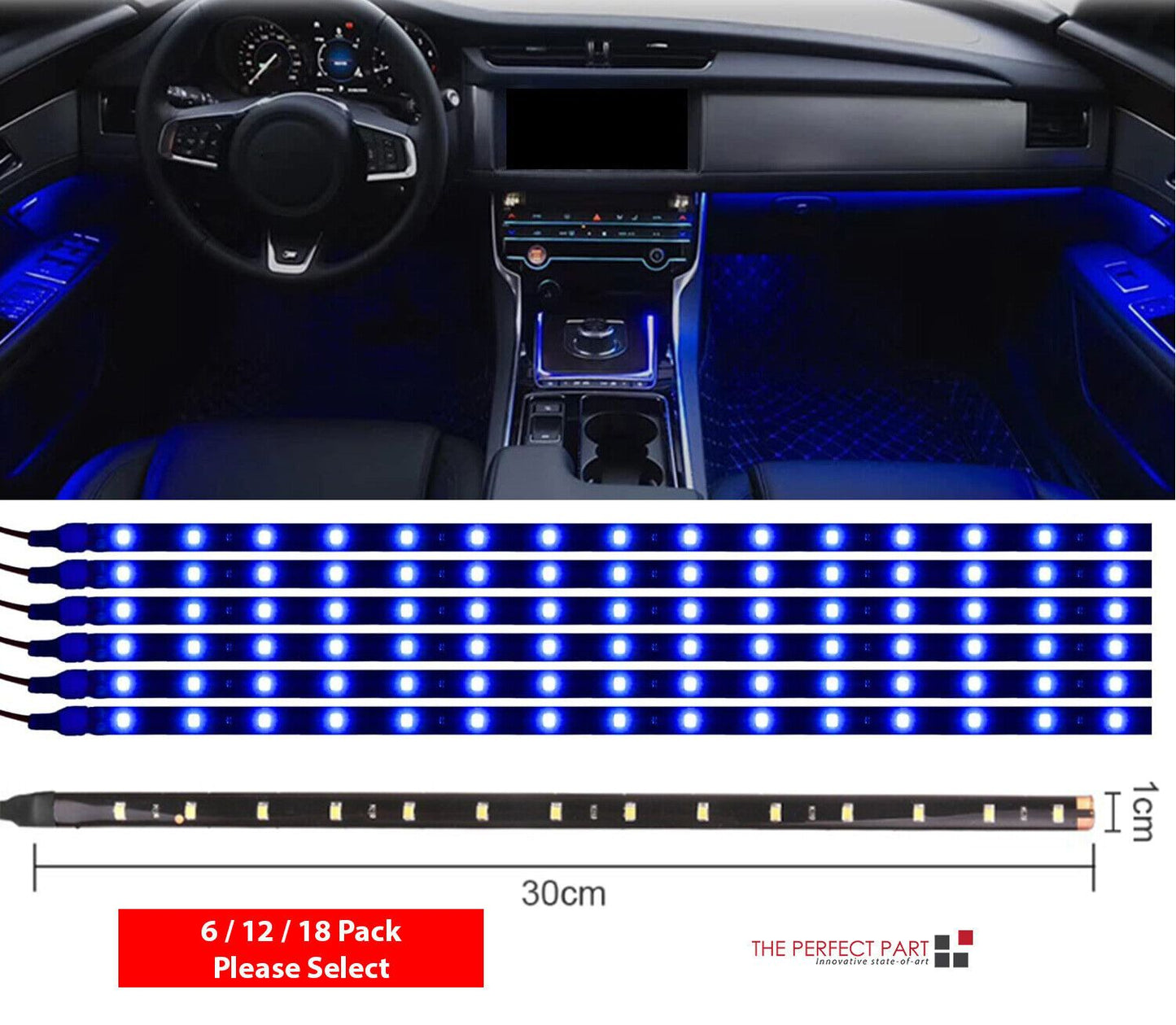 Lot Waterproof 12''/15 DC 12V Motor LED Strip Underbody Light For Car Motorcycle.