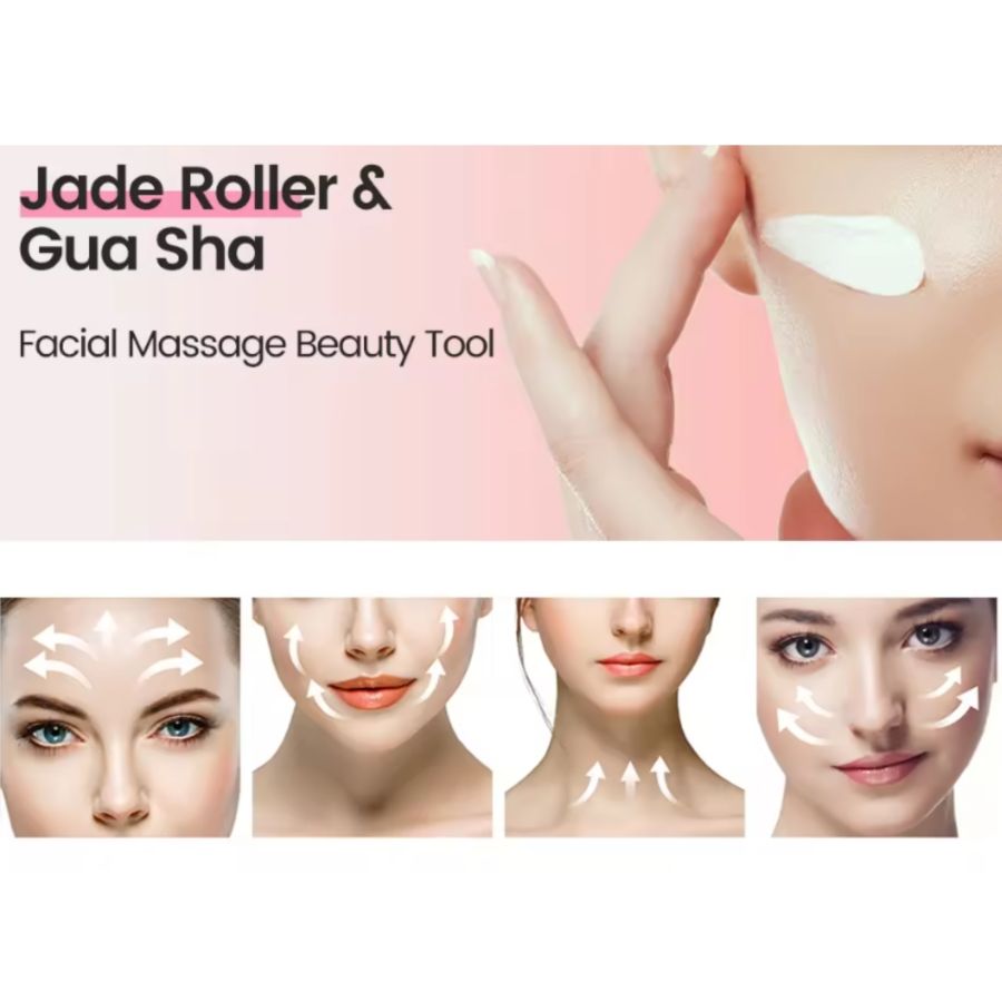 Gua Sha Board 2PCS Massage Stone for Facial Body Skincare Roller Scraping Massager Natural Resin Facial Lifting Scraper Neck Anti Wrinkle Massager Tool.