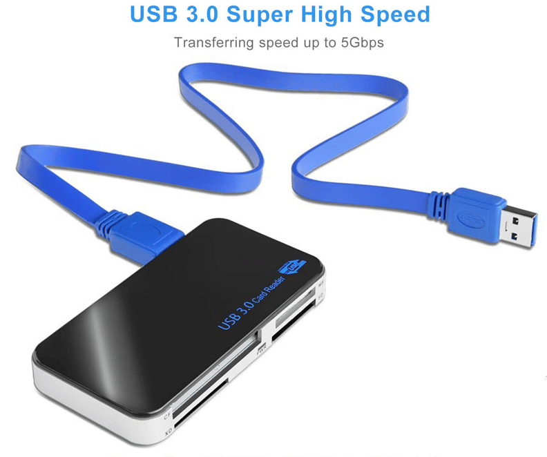 USB 3.0 Memory Card Reader Adapter 5GBPS Fit For CF/TF/SD/Micro SD/XD/M2/MS Card.