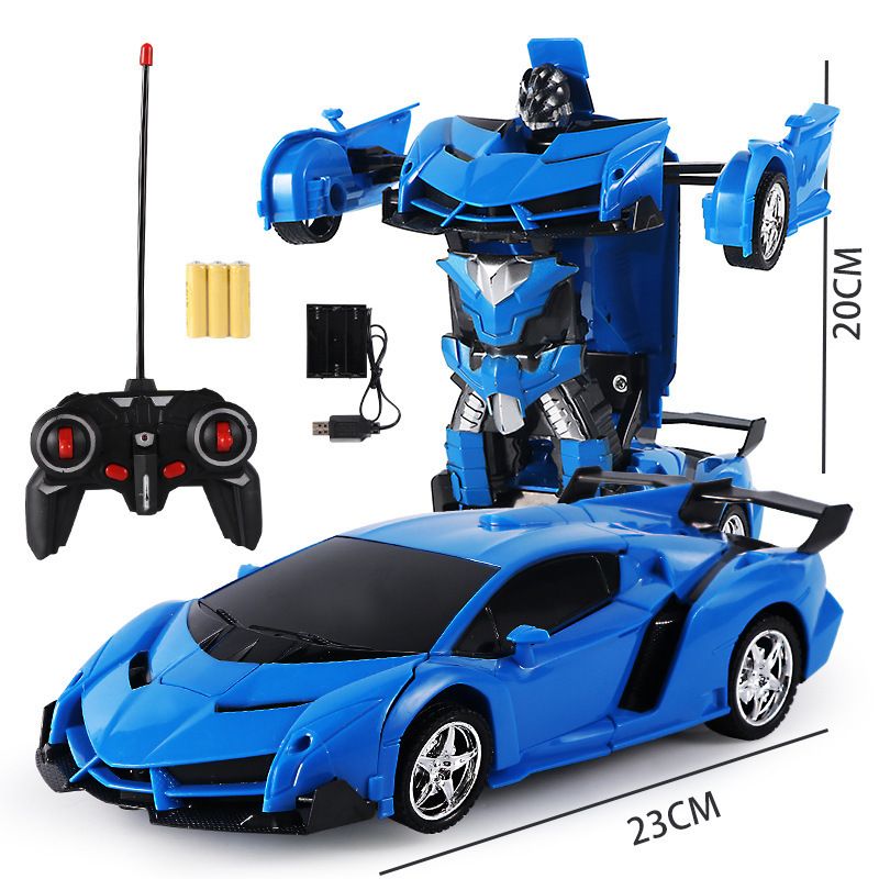 Remote Control Car; Transform Robot RC Car with One-Button Transforming 360 Degree Rotation Drifting; 1:18 Scale Police Car Ideal Xmas and Birthday Gift Toys for 5+ Year Old Boys/Girls.