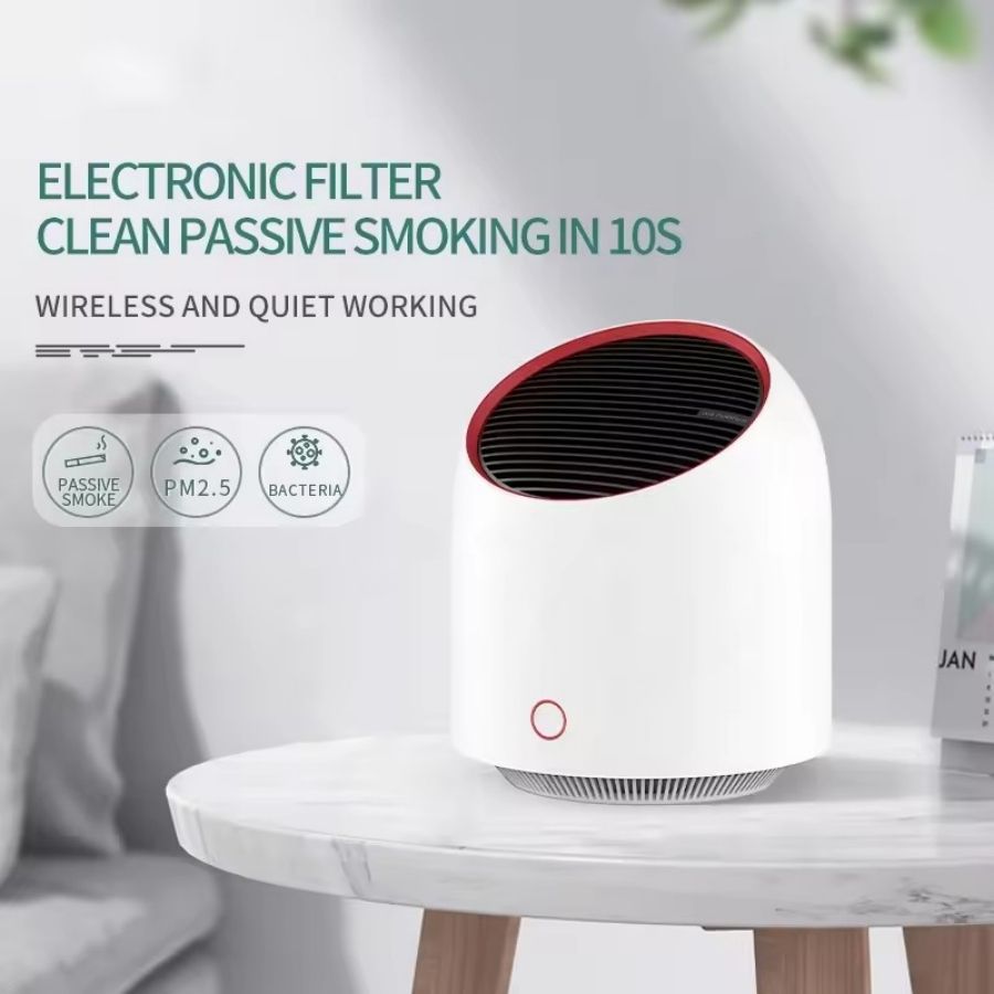 Mini Air Purifier - Portable Desktop HEPA Filter USB Rechargeable Air Cleaner.