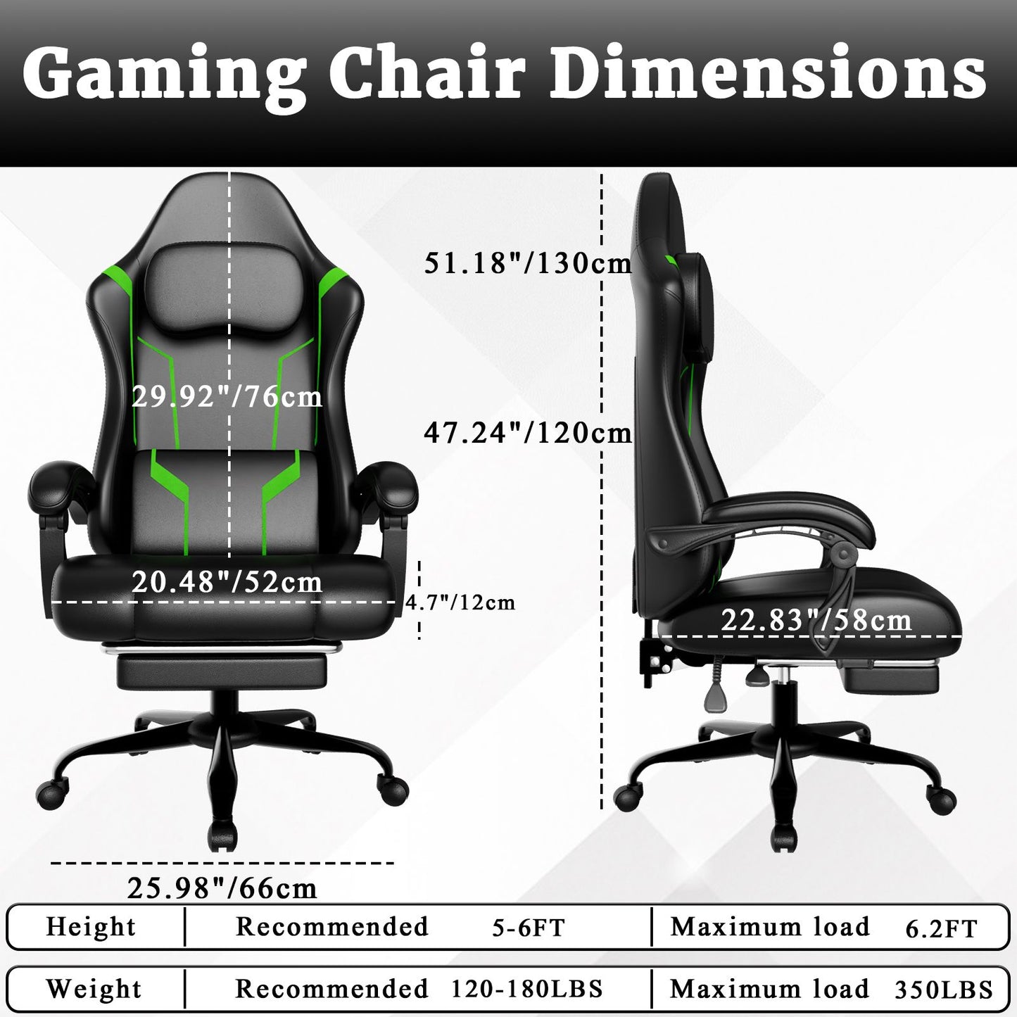 Ergonomic Gaming Chair, Electronic Gaming Chair With Pocket Spring Pad And Footrest, Height Adjustable Computer Chair.