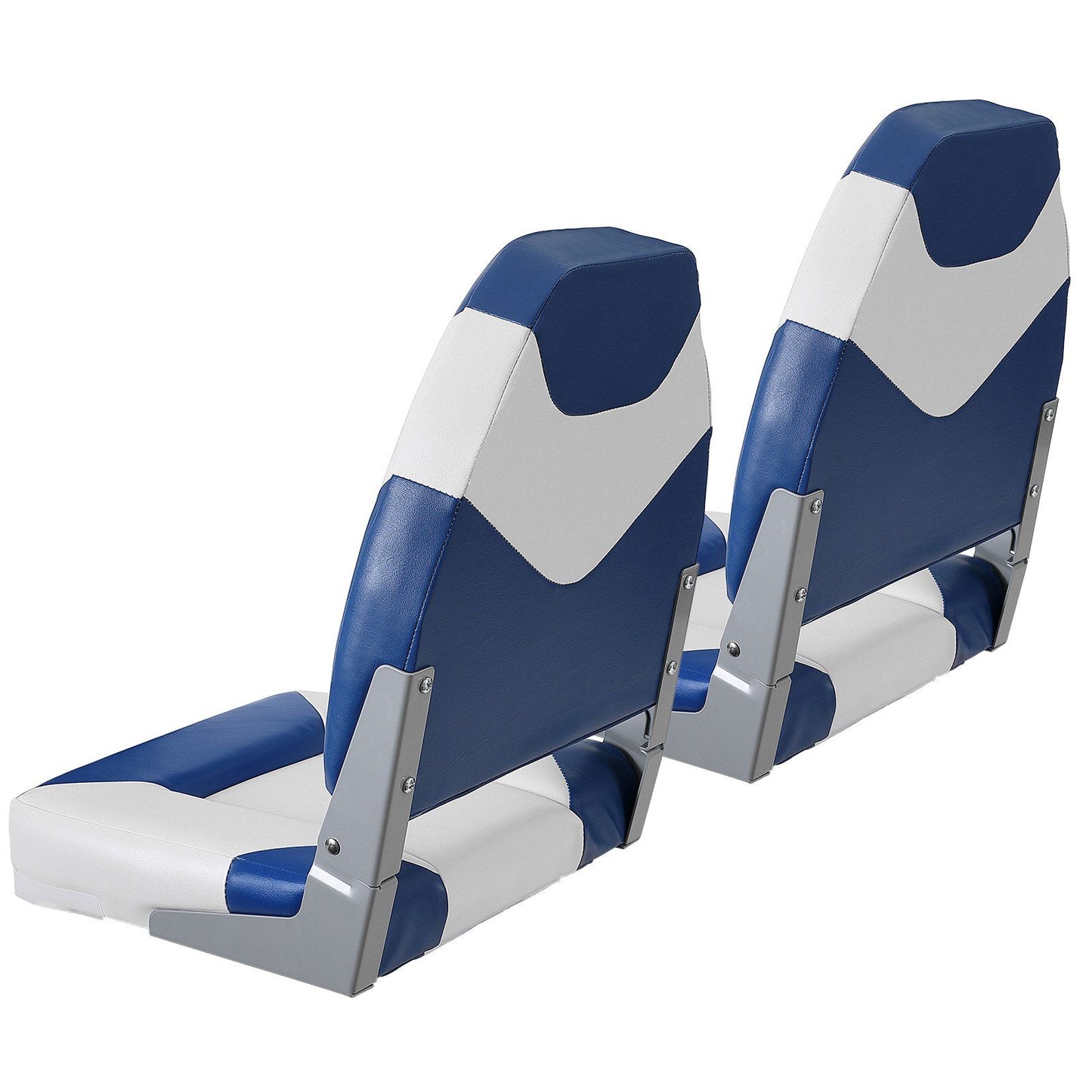 VEVOR Boat Seats, 21.85" High Back Boat Seat, Folding Boat Chair with Thickened Sponge Padding and Hinge, Fold-Down Boat Captain Chairs for Fishing Boat, Sightseeing Boat, Speedboat, Canoe, 2-Pack.