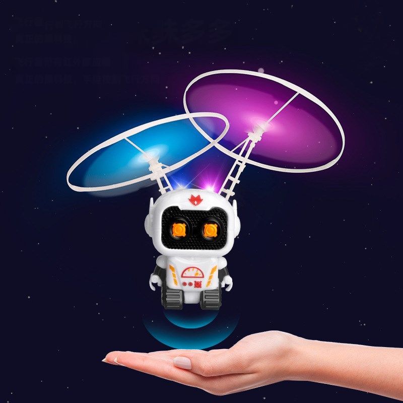 Creative Mini Astronaut Drone Cartoon Spaceman Flying Robot Toys with USB Charging Hand Control Helicopter Kids Gift.