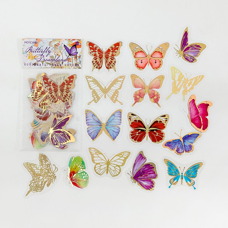 30 Pcs Gliding Butterfly Fairy Tales Transparent Decorative Decals For Phone Laptop Waterbottle Planner Diary Journal Scrapbook.