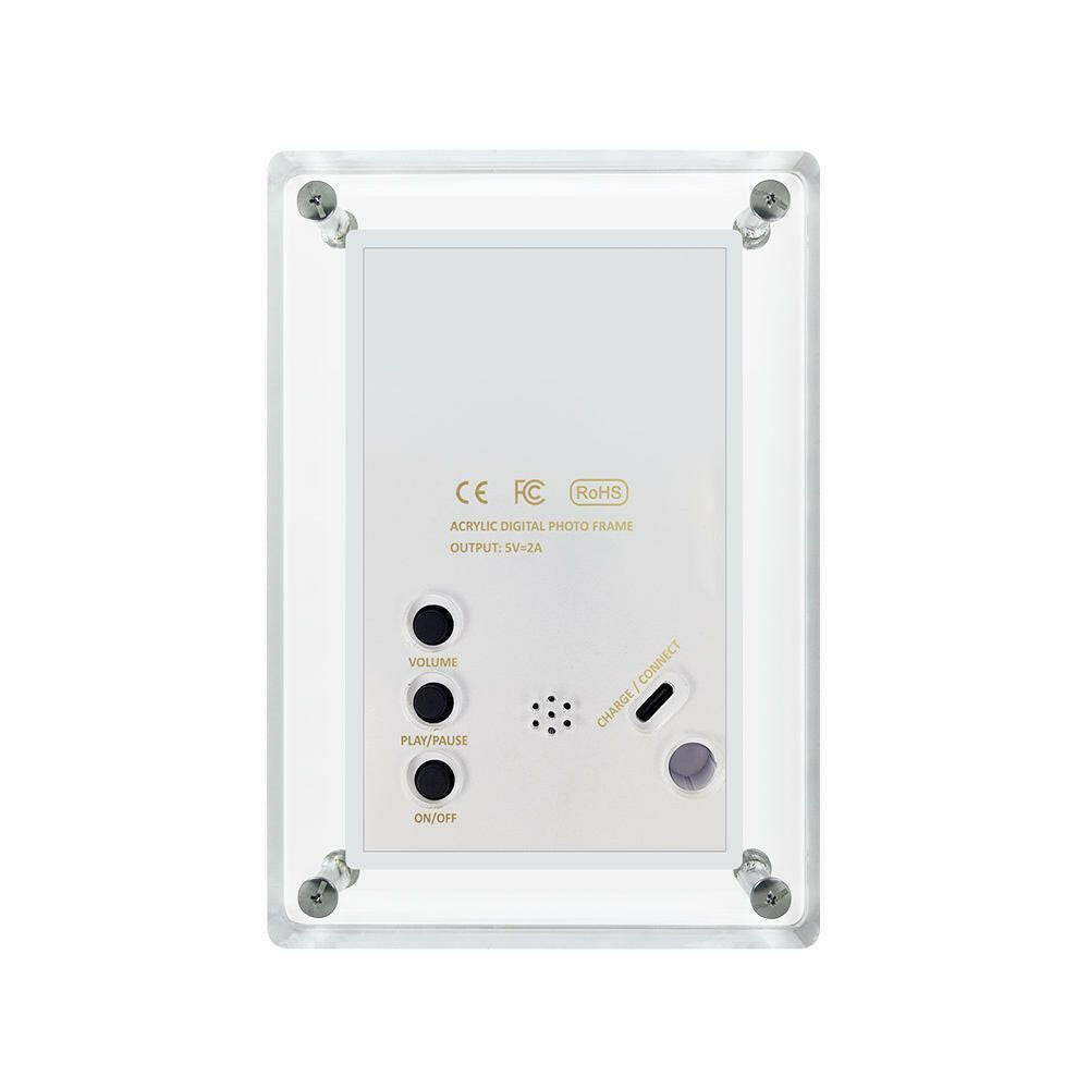 Acrylic 5 Inch Digital Picture Frame, Video Frame with Auto-Rotate, Free 8GB/4GB USB Stick and Built-in 1000 mAh Battery. Ideal Desktop Decoration.