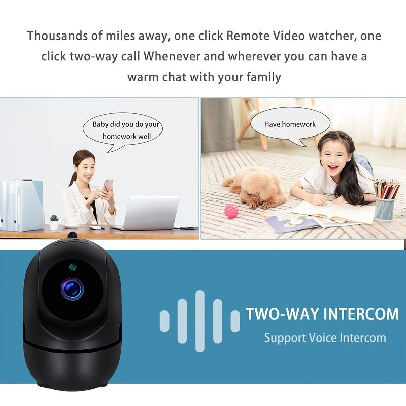 NEW HD 1080P WiFi Smart Net Night Vision Camera 350° Wireless WiFi IP Camera Surveillance CCTV Camera Baby Monitor Home Security Camera Motion Detection Two-way Audio Camera Without TF/SD Card.